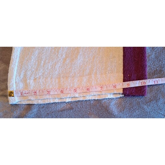 Maje Pants Tweed effect High Waist Wide Leg Tweed Trousers with Purple Stripe - Picture 9 of 13